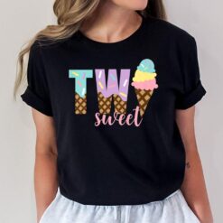 Kids Funny Kids Two Sweet Ice Cream Girls 2nd Birthday T-Shirt