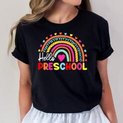 Kids Hello Preschool Retro Rainbow Teacher Toddler Girls T-Shirt