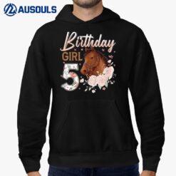 Kids Horse Lovers 5th Birthday Girl B-day 5 Year Old Hoodie