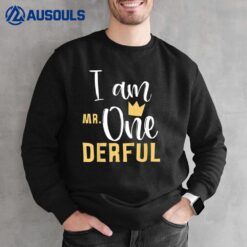 Kids I Am Mr Onederful 1st Birthday First One-Derful Baby Son Sweatshirt