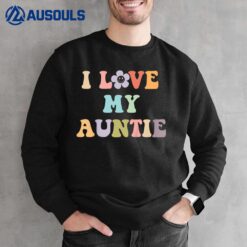 Kids I Love My Auntie retro design with smiling flower Sweatshirt