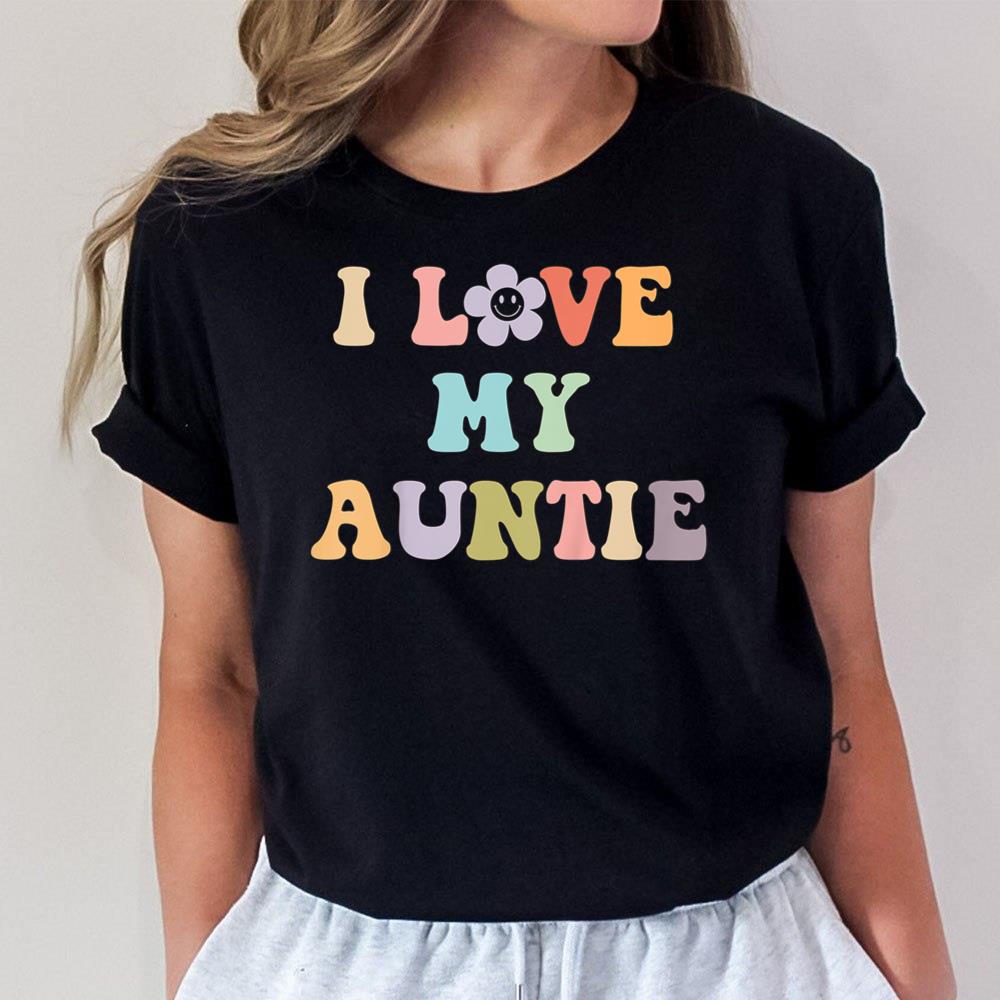 Kids I Love My Auntie retro design with smiling flower Unisex T-Shirt