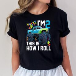Kids I'm 2 This Is how I Roll Monster Truck 2nd Birthday Boys T-Shirt
