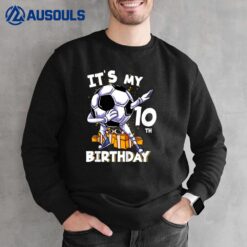 Kids Its My 10th Birthday Ten Year Old Dabbing Ball Soccer Sweatshirt