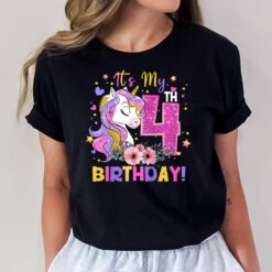 Kids Its My 4th Birthday Unicorn 4 Years Old Gift Girls Teens T-Shirt