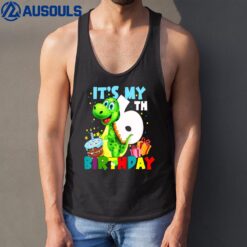 Kids Its My 6th Birthday Shirt Boys Happy 6 Year Old Boy T-Rex Tank Top