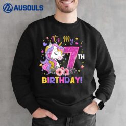 Kids Its My 7th Birthday Unicorn 7 Years Old Gift Girls Teens Sweatshirt