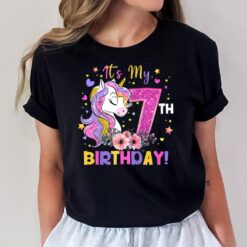 Kids Its My 7th Birthday Unicorn 7 Years Old Gift Girls Teens T-Shirt
