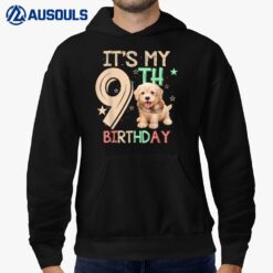 Kids It's My 9th Birthday Dog Lover Theme 9 Years Old Puppy Hoodie