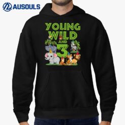 Kids I? Wild and Three 3 Birthday 3 year old birthday Hoodie