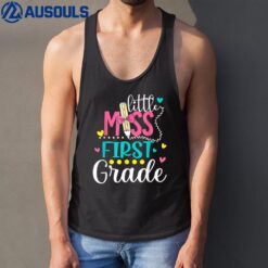 Kids Little Miss First Grade  Back To School 1st Grader Tank Top