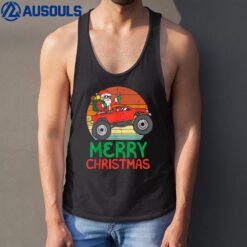 Kids Merry Christmas Santa Monster Truck Xmas PJ Toddler Boy Tank Top