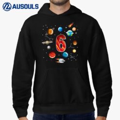 Kids Outer Space 6 Years Old 6th Birthday Boys Planets Astronaut Hoodie