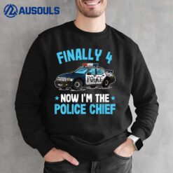 Kids Policeman 4th Birthday  4 Years Toddler Boy Police Officer Sweatshirt