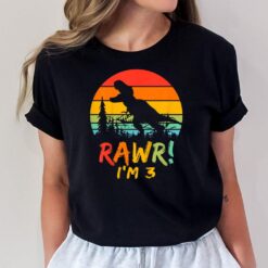 Kids Rawr Im 3 Dinosaur 3 Years Old Boy T Rex 3rd Birthday Gift T-Shirt