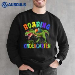 Kids Roaring Into Kindergarten Dinosaur Ready To Crush Boys Sweatshirt