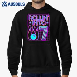 Kids Rollin Into 7 Bowling Bowler 7th Birthday Party For Kids Hoodie