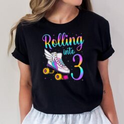Kids Rolling Into 3 years. Lets Roll I'm Turning 3 Roller Skates T-Shirt