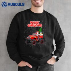 Kids Santa Claus Monster Truck-Cool Funny Christmas  Boys Kids Sweatshirt