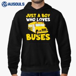 Kids School Bus Costume Just a Boy who loves Buses Hoodie