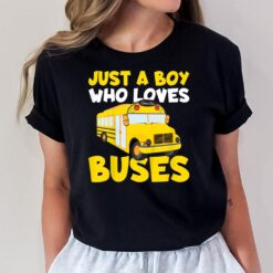 Kids School Bus Costume Just a Boy who loves Buses T-Shirt