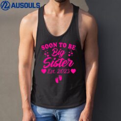 Kids Soon To Be Big Sister 2023 Pregnancy Announcement Tank Top