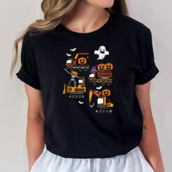 Kids Spooky Construction Trucks Halloween Costume Toddler Boys T-Shirt