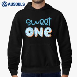 Kids Sweet One Donut Boy 1st Birthday Party Son Turning One Hoodie