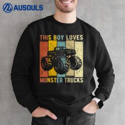Kids This Boy Loves Monster Trucks Boys Monster Truck Sweatshirt