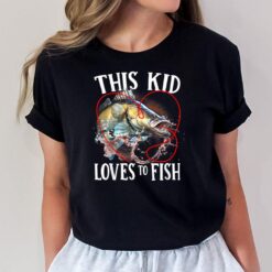 Kids This Kid Loves to Fish Funny Vintage Fishing Gift Boys Girls T-Shirt