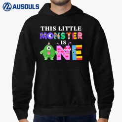 Kids This Little Monster is One 1st Birthday Party Family Monster Hoodie