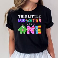 Kids This Little Monster is One 1st Birthday Party Family Monster T-Shirt