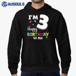 Kids Three 3yr 3th Birthday Happy Birthday Boys Girls 3 Years Old Hoodie