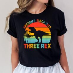 Kids Three Rex 3rd Birthday Gifts Third Dinosaur 3 Year Old Boy T-Shirt