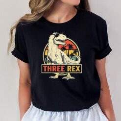 Kids Three Rex 3rd Birthday  Third Dinosaur 3 Year Old T-Shirt