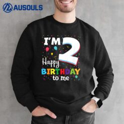 Kids Two 2yr 2th Birthday Happy Birthday Boy 2 Years Old Sweatshirt