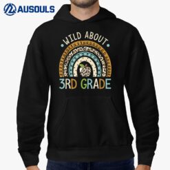 Kids Wild About 3rd Grade Leopard Rainbow Back To School Hoodie