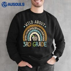 Kids Wild About 3rd Grade Leopard Rainbow Back To School Sweatshirt