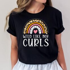 Kids Wild Like My Curls Toddler Girl Leopard Boho Rainbow T-Shirt