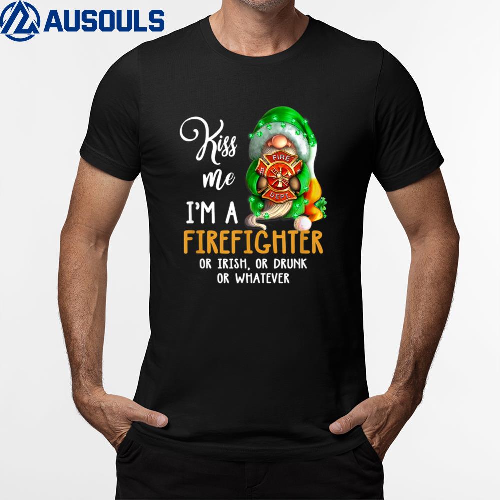 Kiss Me I’m A Firefighter Skull Shamrock St Patricks Day T-Shirt Hoodie Sweatshirt For Men Women 