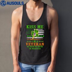 Kiss Me I'm A Veteran Irish St Patrick's Day Veteran Tank Top
