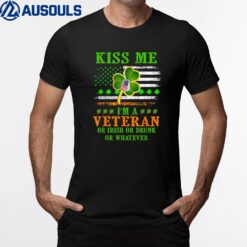 Kiss Me I'm A Veteran Irish St Patrick's Day Veteran T-Shirt
