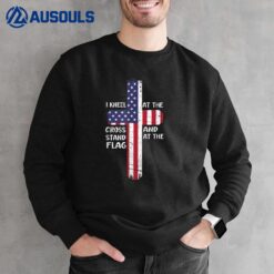 Kneel Cross At The Cross Memorial Day Never Forget Veteran Sweatshirt