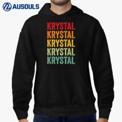 Krystal Rainbow Repetition of Krystal Name Text Hoodie