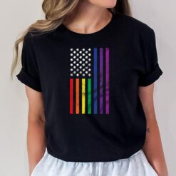 LGBT USA Flag US America Lesbian Outfit Trans Girl Pan T-Shirt