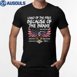 Land Of The Free Because Of Brave Eagle US Flag Memorial Day T-Shirt