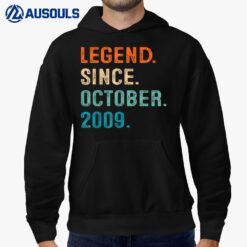 Legend Since October 2009 13th Birthday Gift 13 Year Old Boy Hoodie