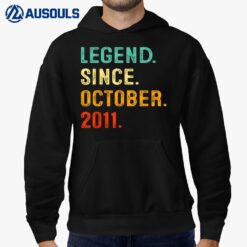 Legend Since October 2011 11th Birthday Gift 11 Year Old Boy Hoodie