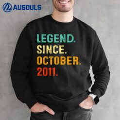 Legend Since October 2011 11th Birthday Gift 11 Year Old Boy Sweatshirt