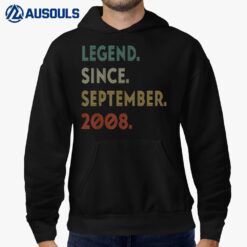 Legend Since September 2008 14th Birthday 14 Years Old Gift Hoodie